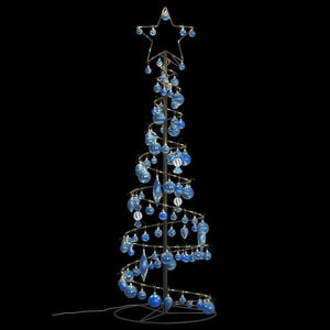 Albero di Natale a LED con Palline 100 LED Bianco Caldo 150 cm 3318570