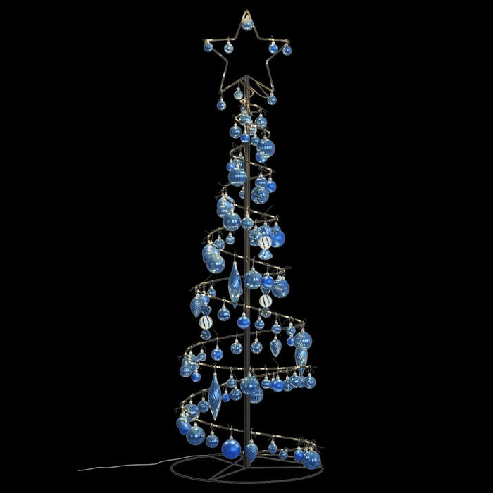 Albero di Natale a LED con Palline 100 LED Bianco Caldo 150 cm 3318570