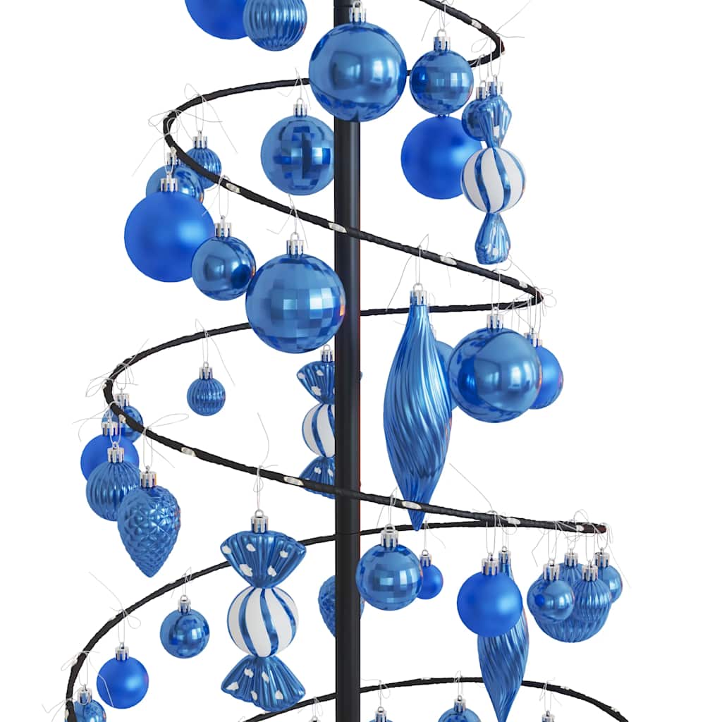 Albero di Natale a LED con Palline 100 LED Bianco Caldo 150 cm 3318570