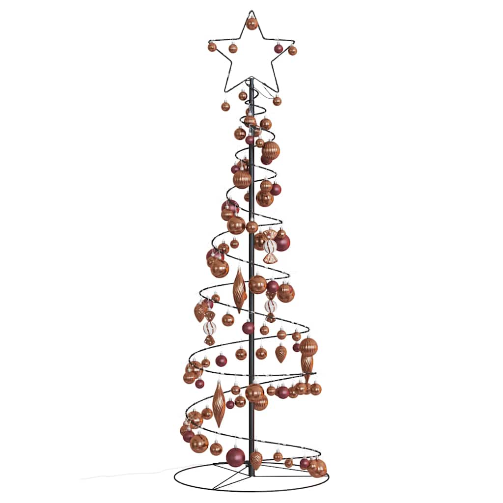Albero di Natale a LED con Palline 100 LED Bianco Caldo 150 cm 3318571