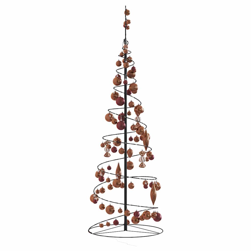 Albero di Natale a LED con Palline 100 LED Bianco Caldo 150 cm 3318571