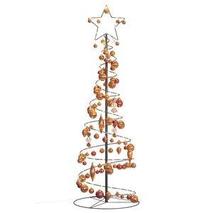 Albero di Natale a LED con Palline 100 LED Bianco Caldo 150 cm 3318571