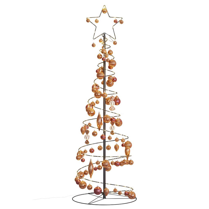 Albero di Natale a LED con Palline 100 LED Bianco Caldo 150 cm 3318571