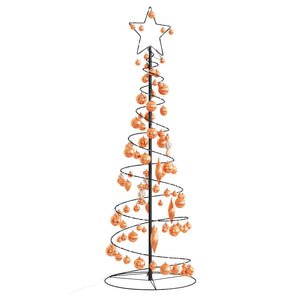 Albero di Natale a LED con Palline 100 LED Bianco Caldo 150 cm 3318572