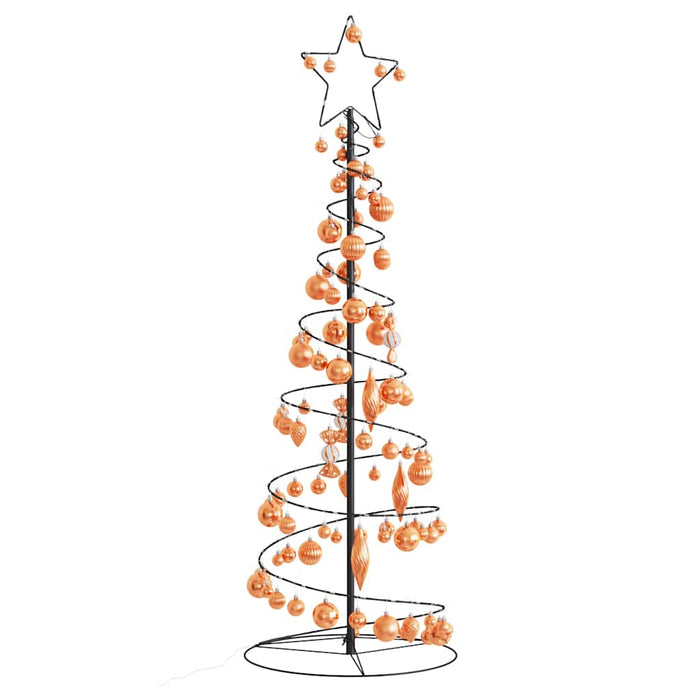 Albero di Natale a LED con Palline 100 LED Bianco Caldo 150 cm 3318572