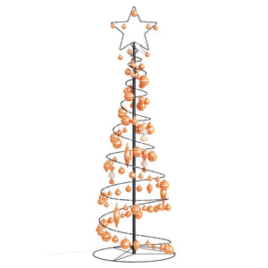 Albero di Natale a LED con Palline 100 LED Bianco Caldo 150 cm 3318572