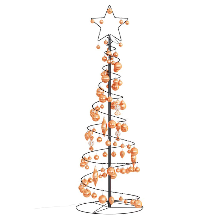 Albero di Natale a LED con Palline 100 LED Bianco Caldo 150 cm 3318572