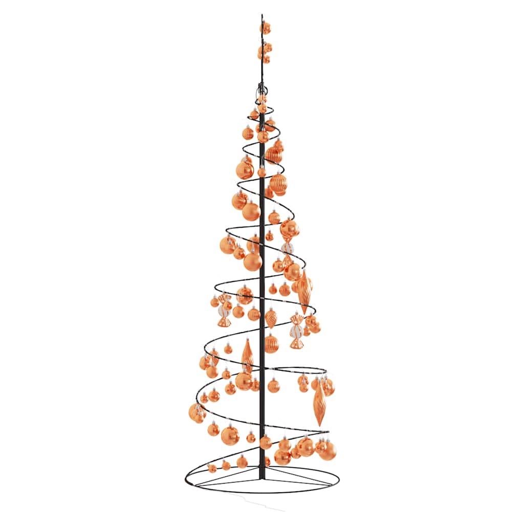Albero di Natale a LED con Palline 100 LED Bianco Caldo 150 cm 3318572