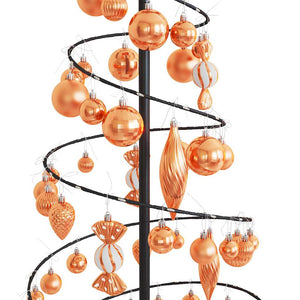 Albero di Natale a LED con Palline 100 LED Bianco Caldo 150 cm 3318572