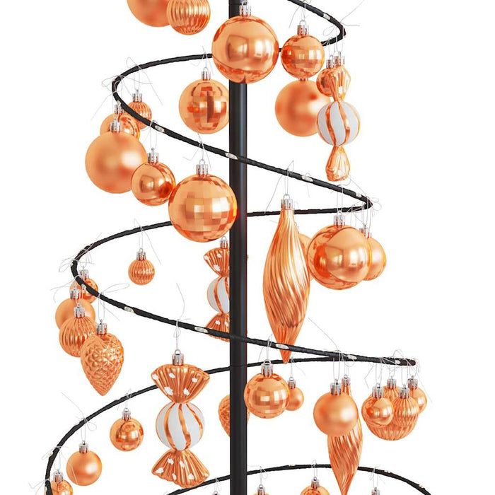 Albero di Natale a LED con Palline 100 LED Bianco Caldo 150 cm 3318572