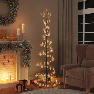 Albero di Natale a LED con Palline 120 LED Bianco Caldo 180 cm 3318575