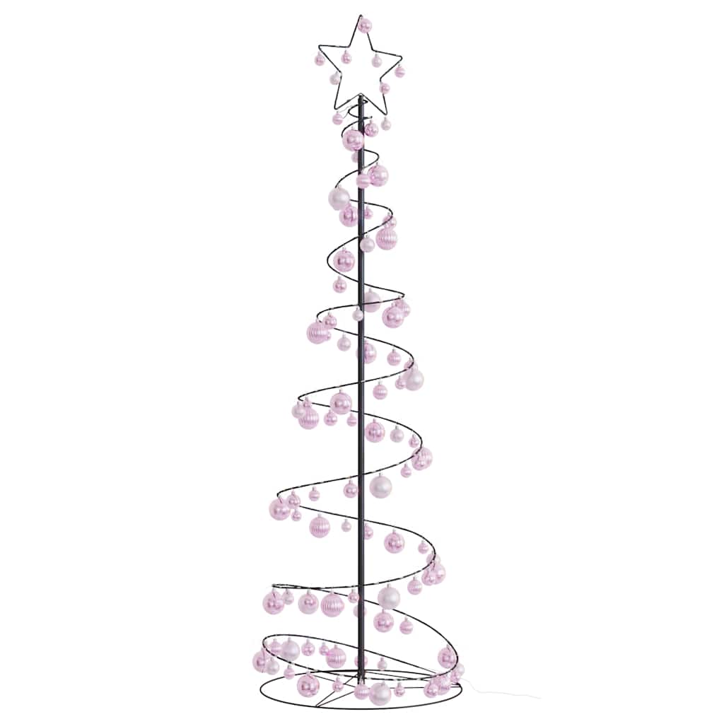 Albero di Natale a LED con Palline 120 LED Bianco Caldo 180 cm 3318575