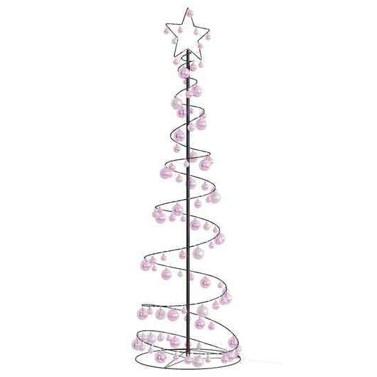 Albero di Natale a LED con Palline 120 LED Bianco Caldo 180 cm 3318575
