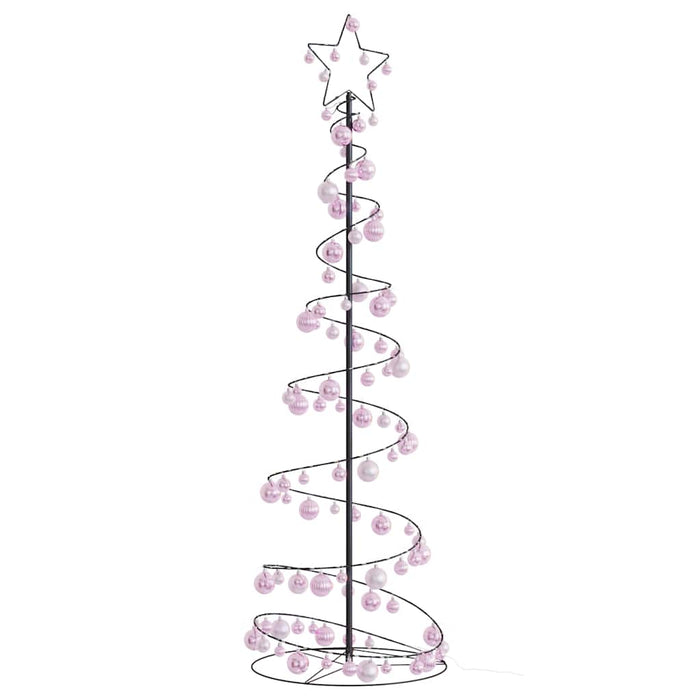 Albero di Natale a LED con Palline 120 LED Bianco Caldo 180 cm 3318575