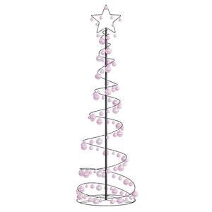 Albero di Natale a LED con Palline 120 LED Bianco Caldo 180 cm 3318575