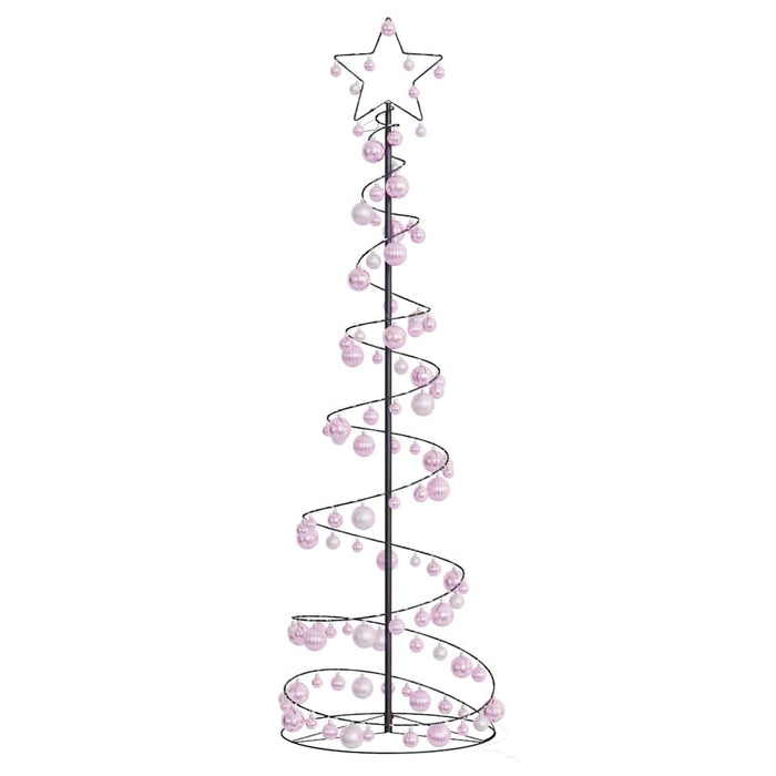 Albero di Natale a LED con Palline 120 LED Bianco Caldo 180 cm 3318575