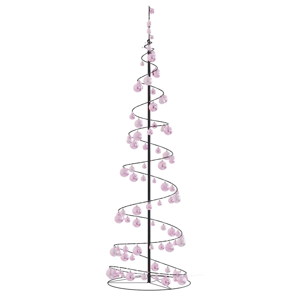 Albero di Natale a LED con Palline 120 LED Bianco Caldo 180 cm 3318575