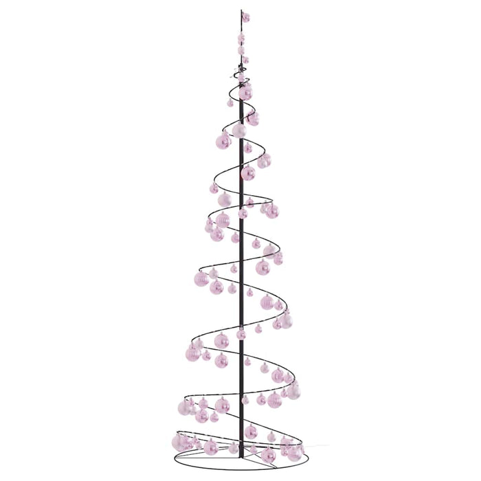 Albero di Natale a LED con Palline 120 LED Bianco Caldo 180 cm 3318575