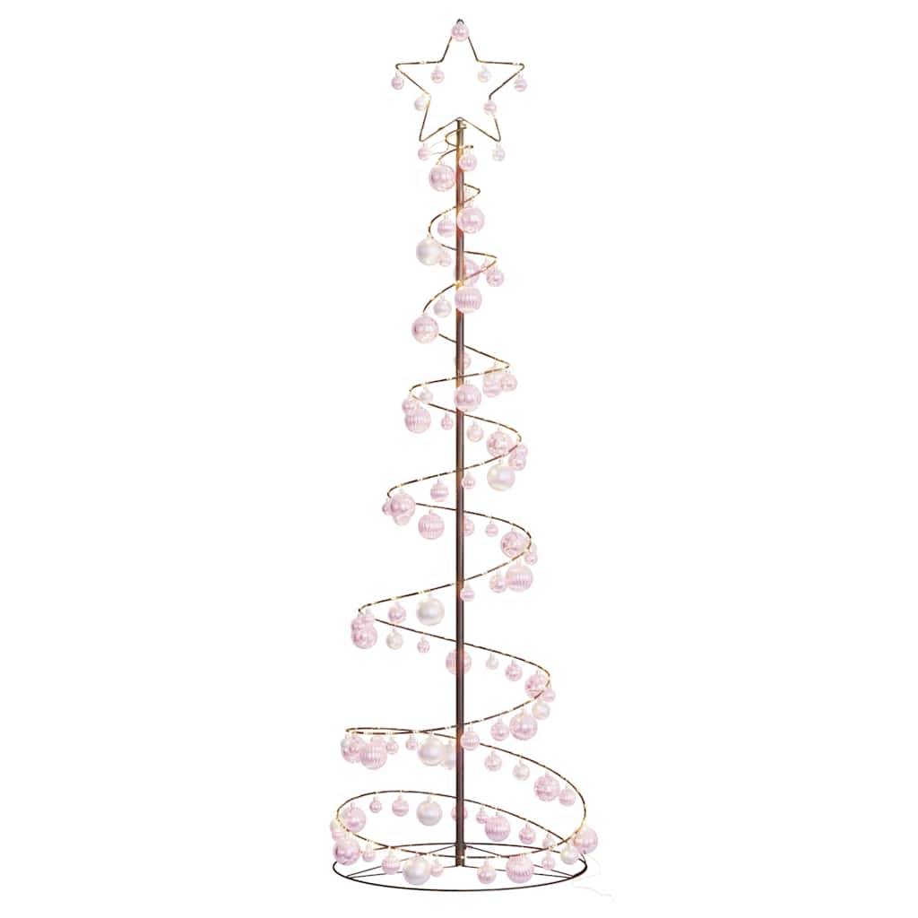 Albero di Natale a LED con Palline 120 LED Bianco Caldo 180 cm 3318575