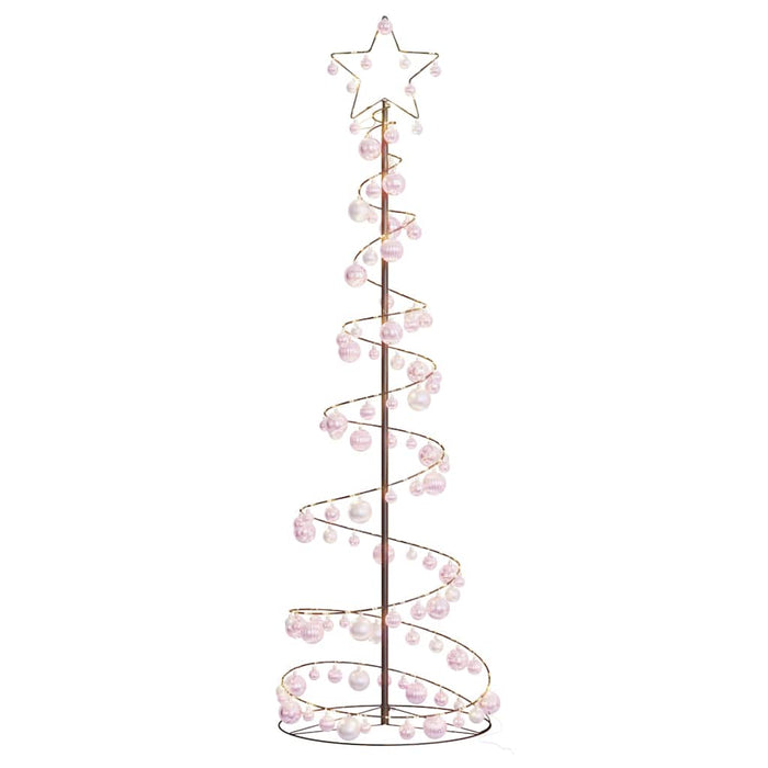 Albero di Natale a LED con Palline 120 LED Bianco Caldo 180 cm 3318575