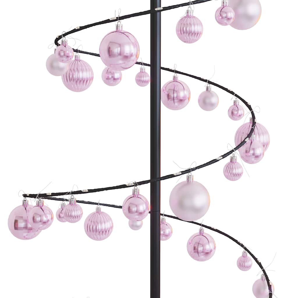 Albero di Natale a LED con Palline 120 LED Bianco Caldo 180 cm 3318575