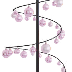 Albero di Natale a LED con Palline 120 LED Bianco Caldo 180 cm 3318575