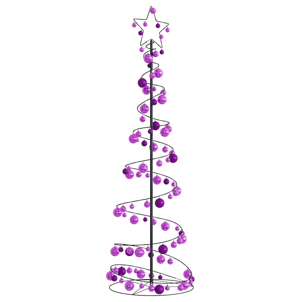 Albero di Natale a LED con Palline 120 LED Bianco Caldo 180 cm 3318577