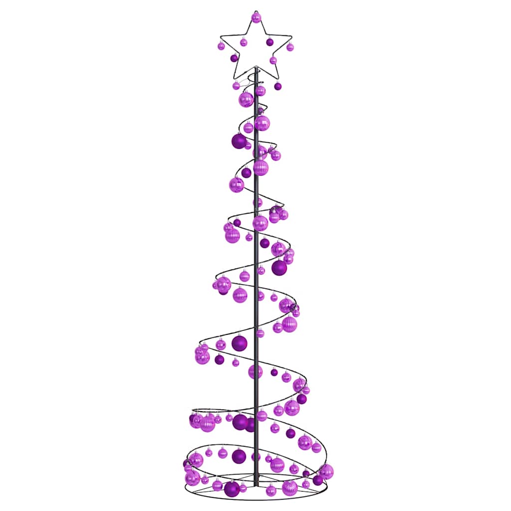 Albero di Natale a LED con Palline 120 LED Bianco Caldo 180 cm 3318577