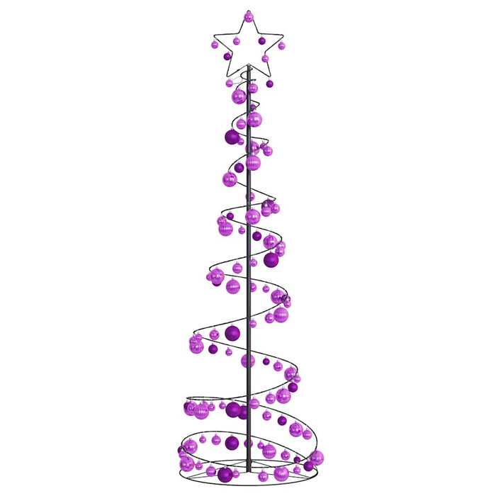 Albero di Natale a LED con Palline 120 LED Bianco Caldo 180 cm 3318577
