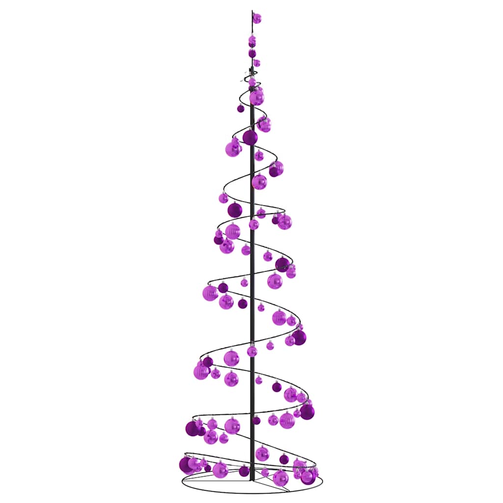 Albero di Natale a LED con Palline 120 LED Bianco Caldo 180 cm 3318577