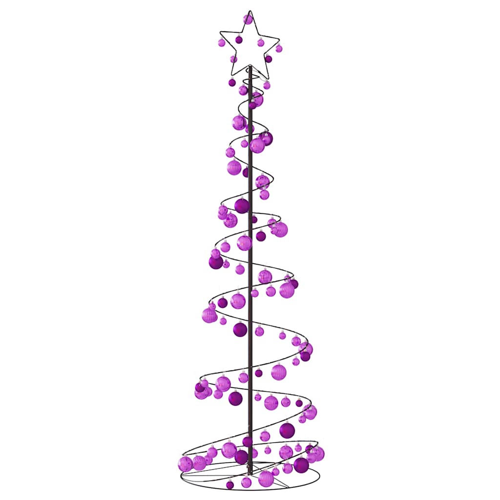 Albero di Natale a LED con Palline 120 LED Bianco Caldo 180 cm 3318577