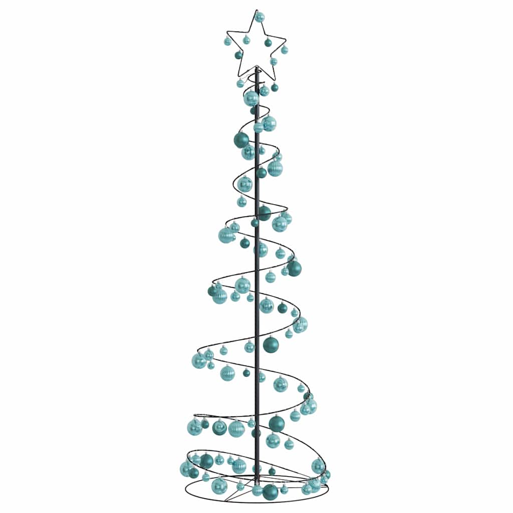 Albero di Natale a LED con Palline 120 LED Bianco Caldo 180 cm 3318578