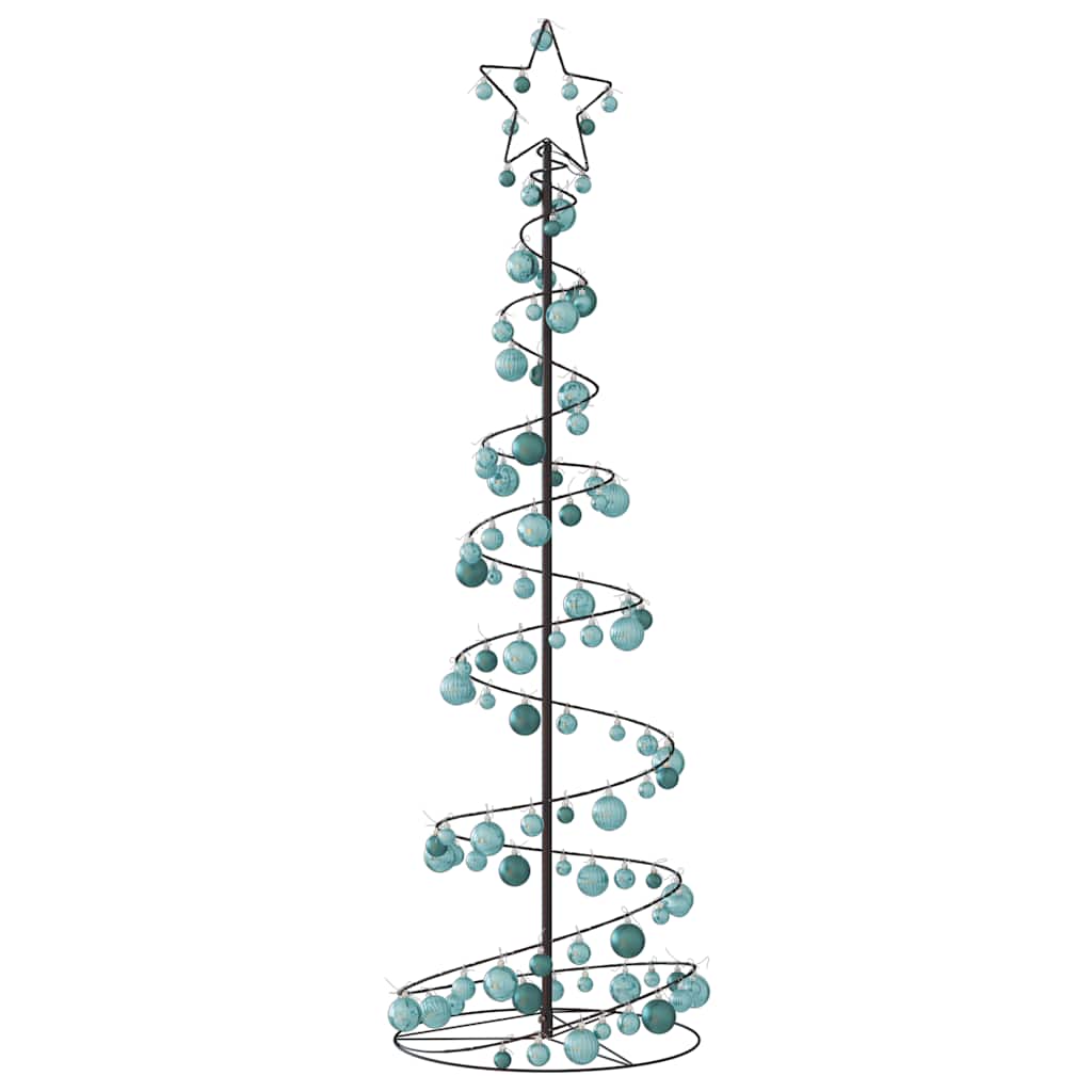 Albero di Natale a LED con Palline 120 LED Bianco Caldo 180 cm 3318578