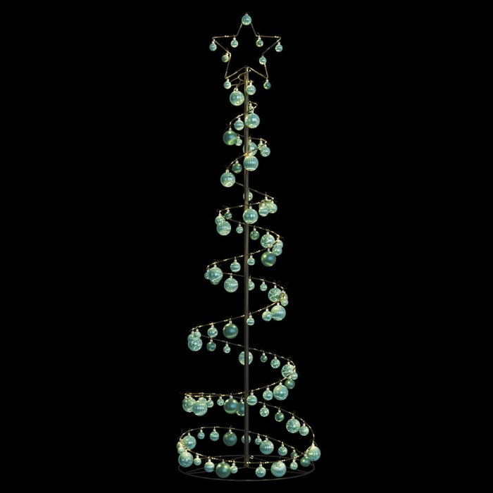 Albero di Natale a LED con Palline 120 LED Bianco Caldo 180 cm 3318578