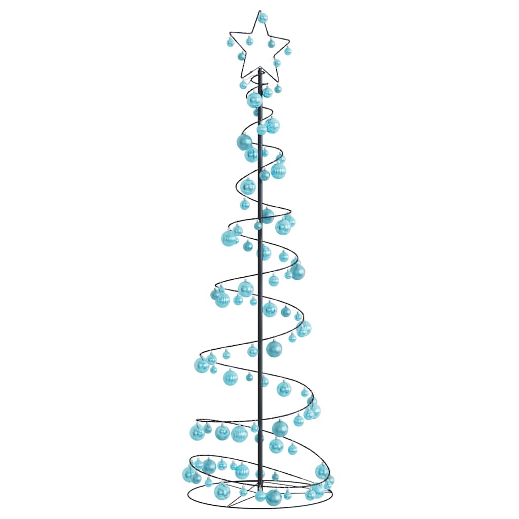 Albero di Natale a LED con Palline 120 LED Bianco Caldo 180 cm 3318579