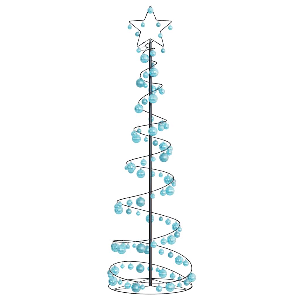 Albero di Natale a LED con Palline 120 LED Bianco Caldo 180 cm 3318579