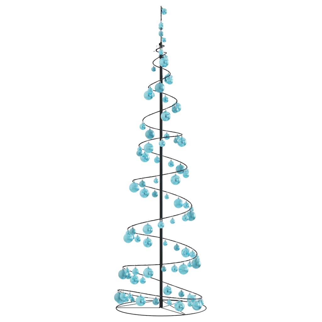Albero di Natale a LED con Palline 120 LED Bianco Caldo 180 cm 3318579