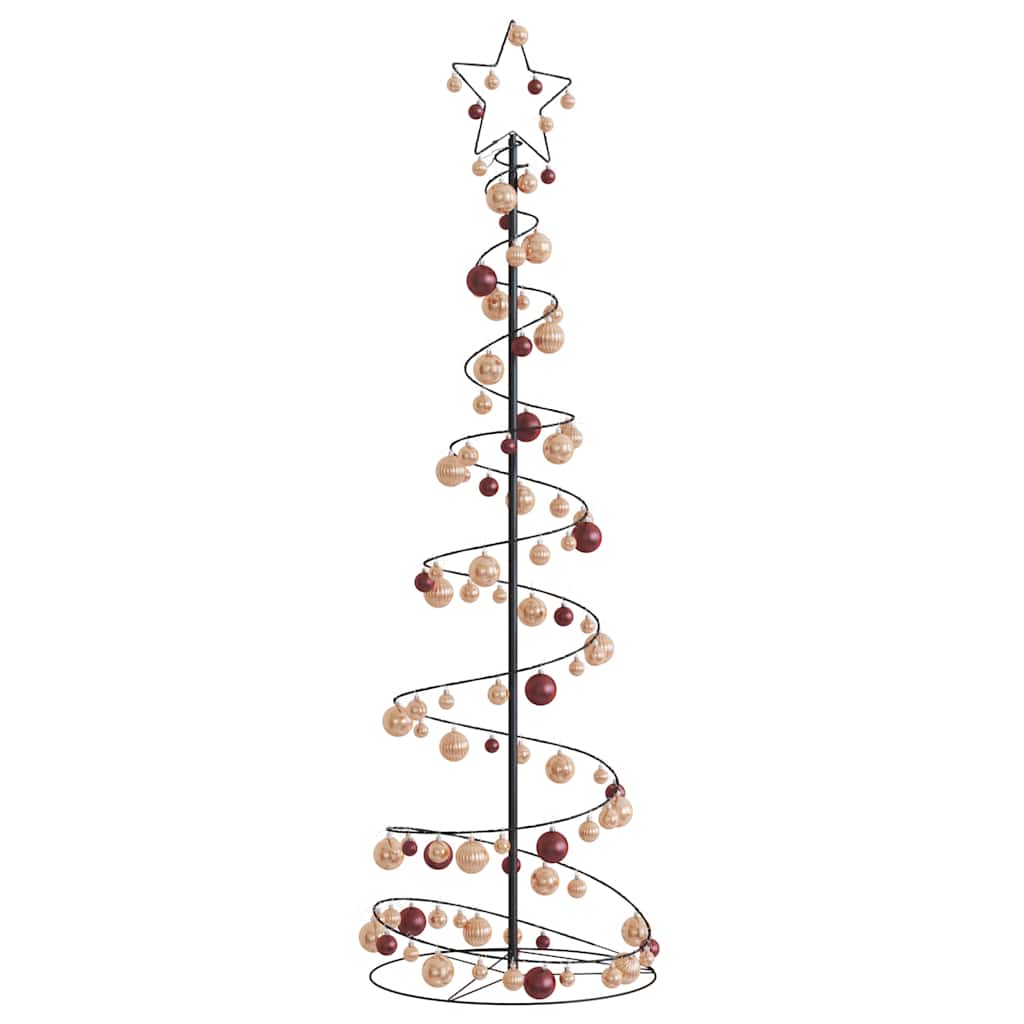 Albero di Natale a LED con Palline 120 LED Bianco Caldo 180 cm 3318580