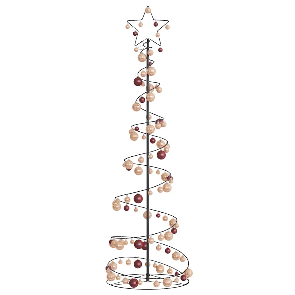 Albero di Natale a LED con Palline 120 LED Bianco Caldo 180 cm 3318580