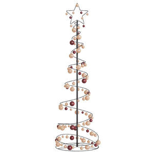 Albero di Natale a LED con Palline 120 LED Bianco Caldo 180 cm 3318580