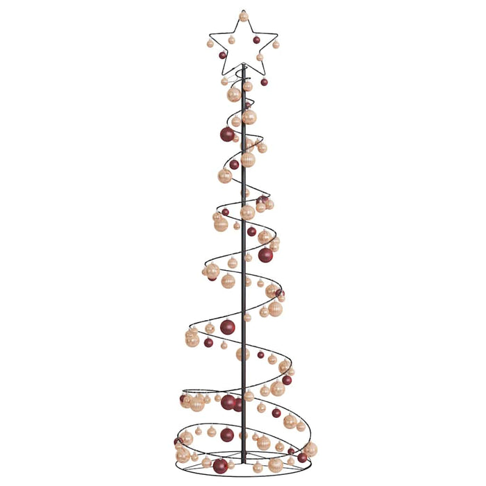 Albero di Natale a LED con Palline 120 LED Bianco Caldo 180 cm 3318580