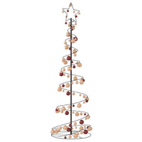 Albero di Natale a LED con Palline 120 LED Bianco Caldo 180 cm 3318580