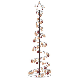 Albero di Natale a LED con Palline 120 LED Bianco Caldo 180 cm 3318580