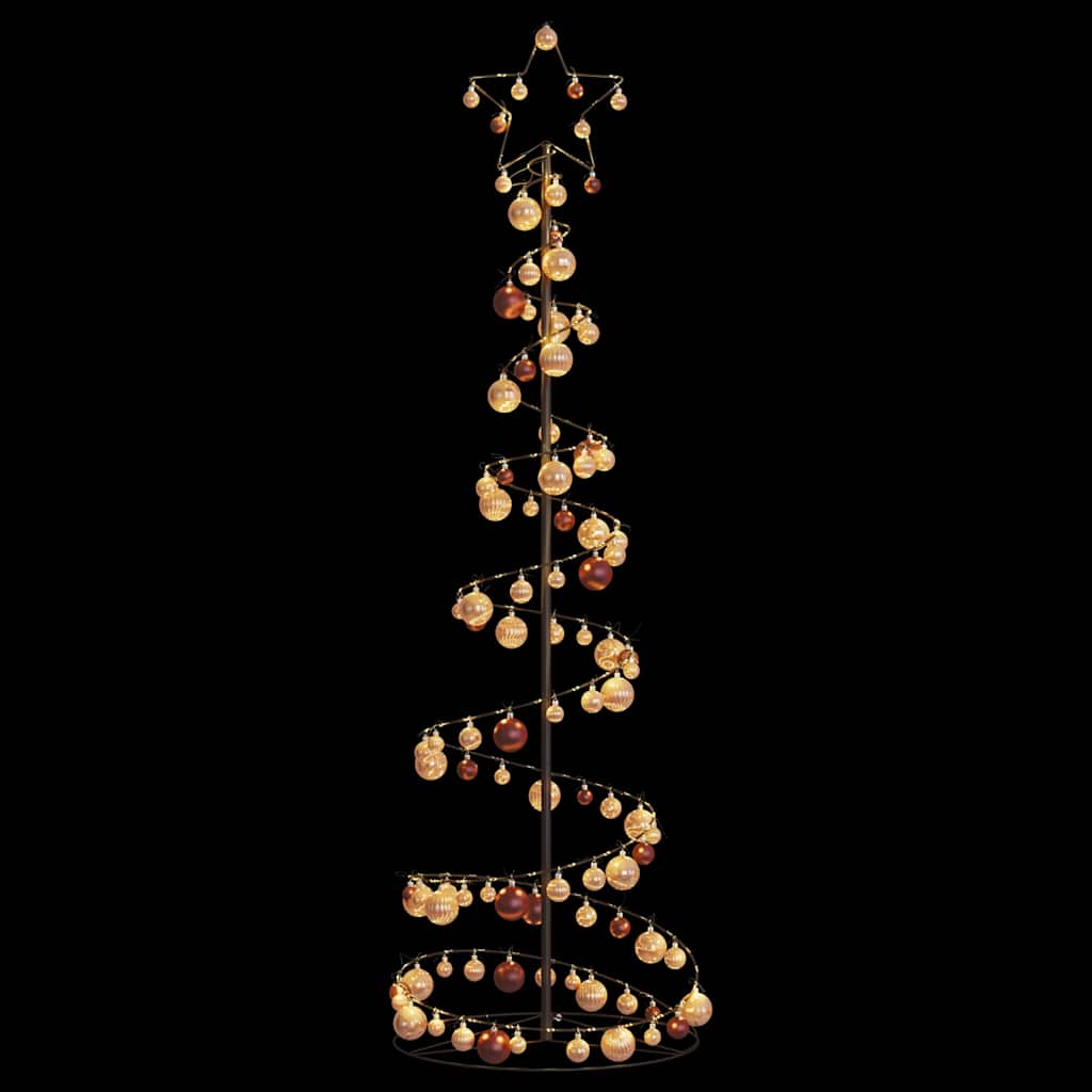 Albero di Natale a LED con Palline 120 LED Bianco Caldo 180 cm 3318580