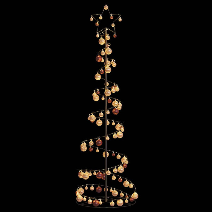 Albero di Natale a LED con Palline 120 LED Bianco Caldo 180 cm 3318580