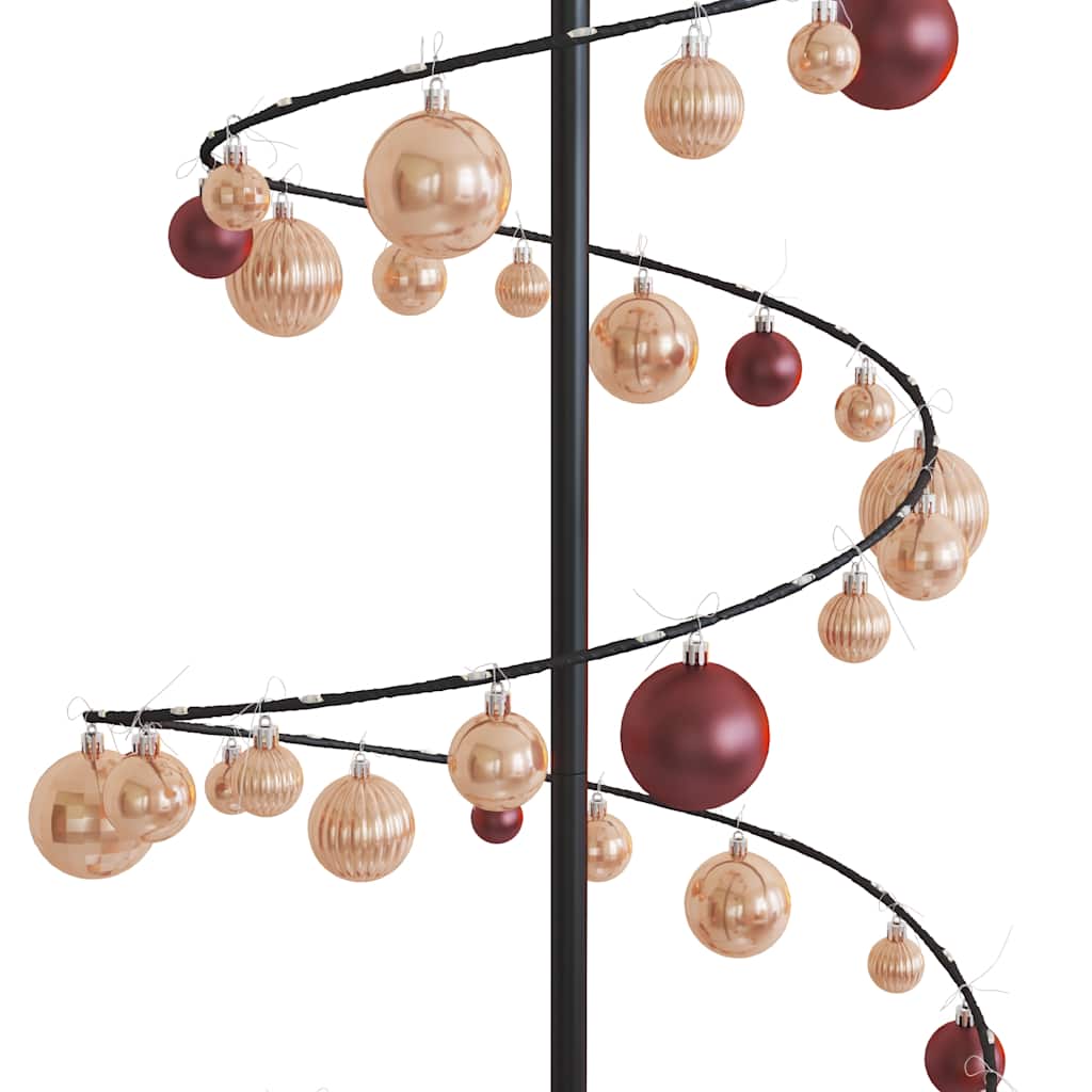 Albero di Natale a LED con Palline 120 LED Bianco Caldo 180 cm 3318580
