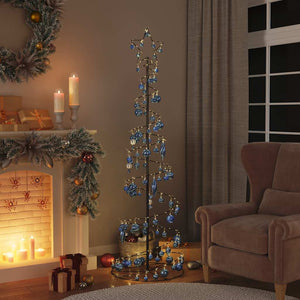Albero di Natale a LED con Palline 120 LED Bianco Caldo 180 cm 3318582