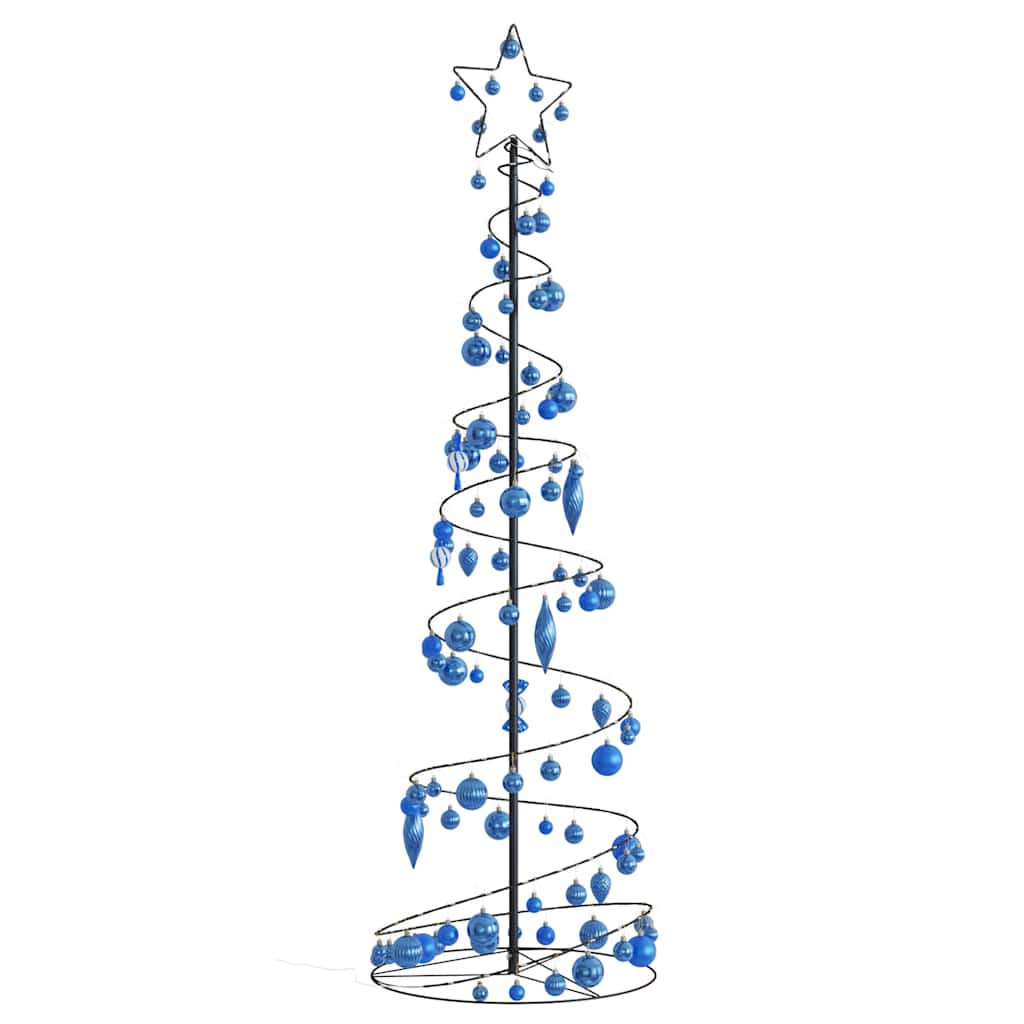 Albero di Natale a LED con Palline 120 LED Bianco Caldo 180 cm 3318582