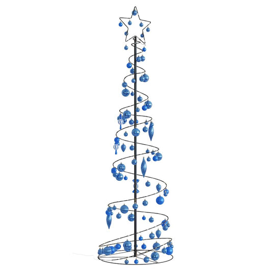 Albero di Natale a LED con Palline 120 LED Bianco Caldo 180 cm 3318582