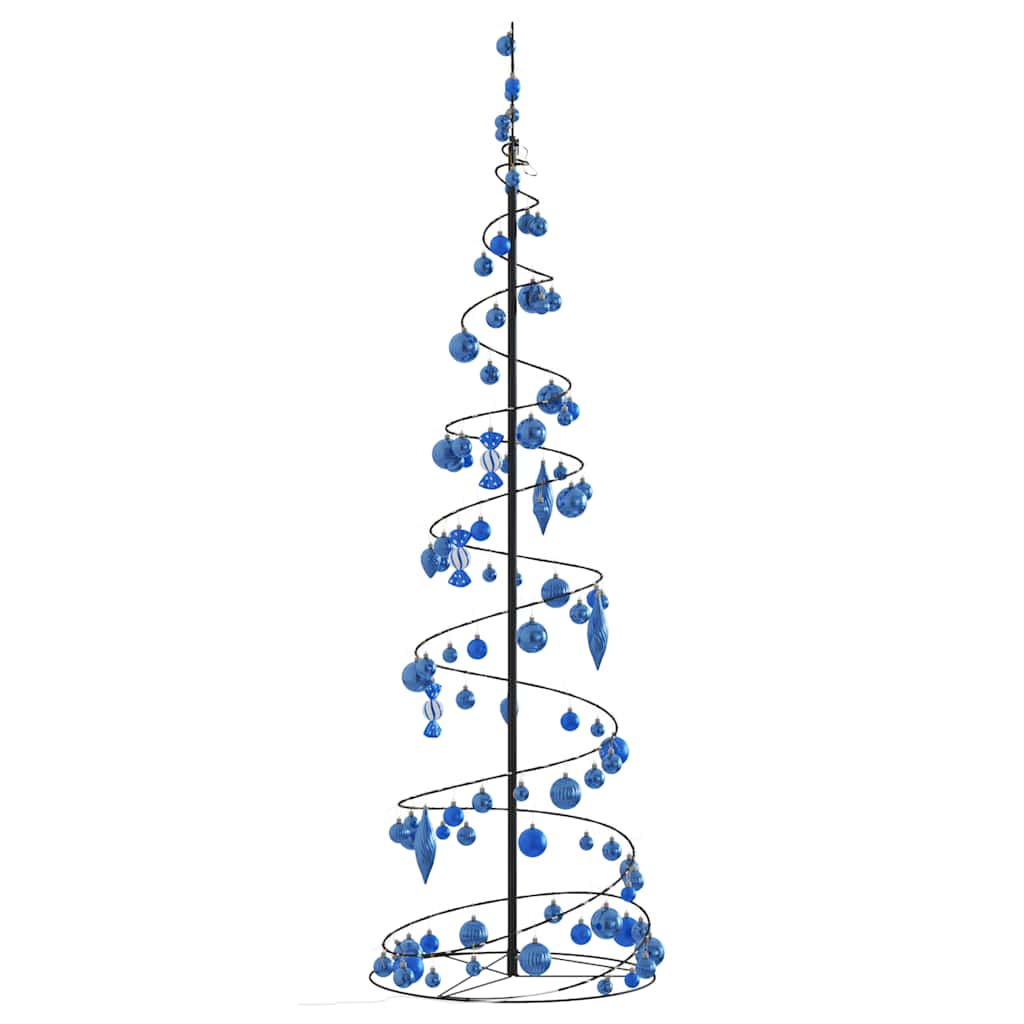 Albero di Natale a LED con Palline 120 LED Bianco Caldo 180 cm 3318582